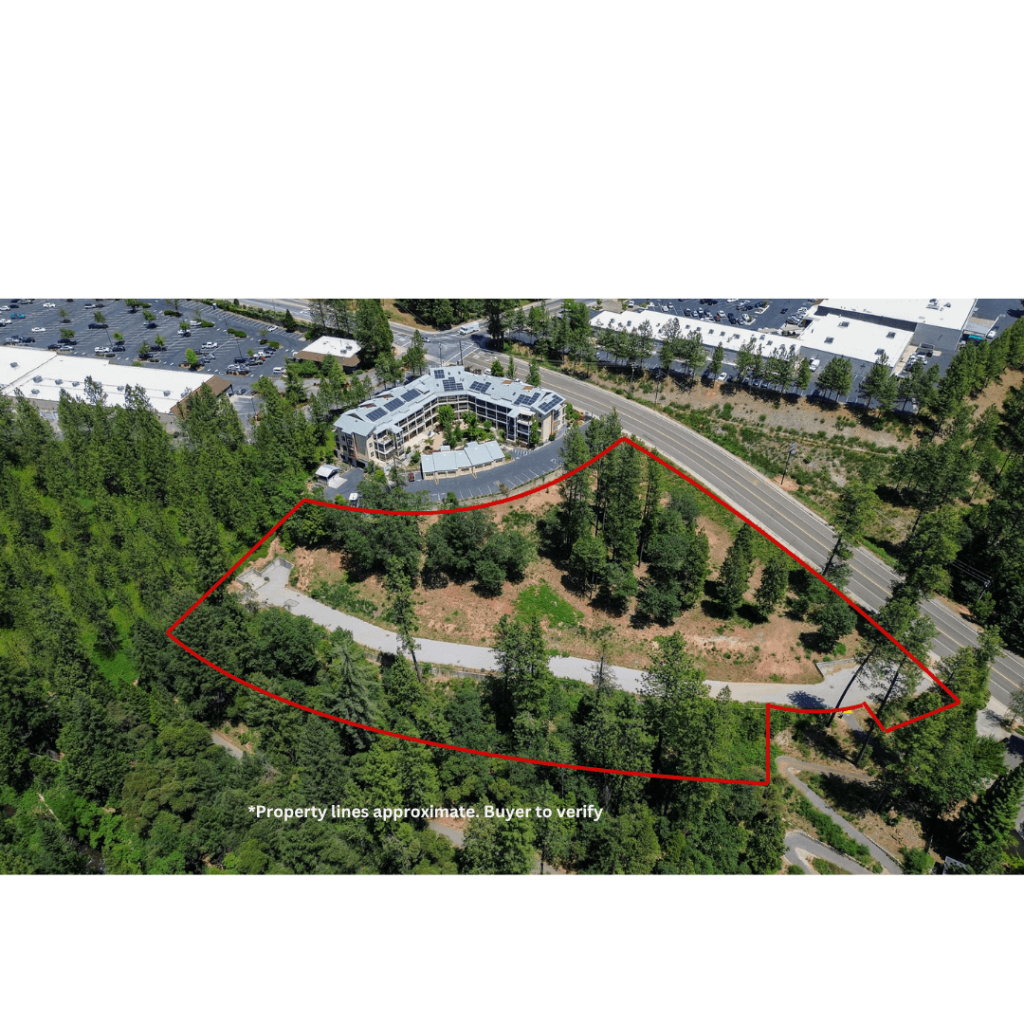 Aerial view of 295 River Otter Way outlined in red